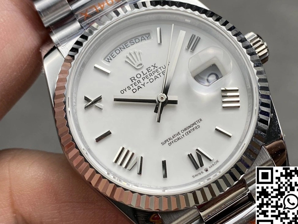 White Steel Rolex v5 QF 36mm Dial Factory M128236-0017 Tungsten Date Day 0709